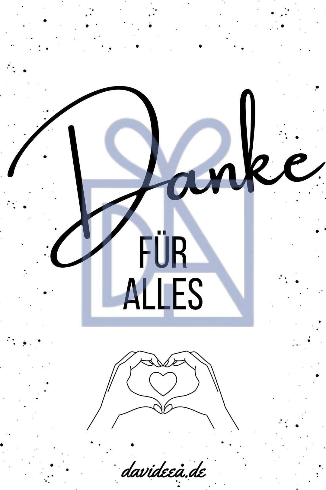 Danke für alles Etikett Davideea