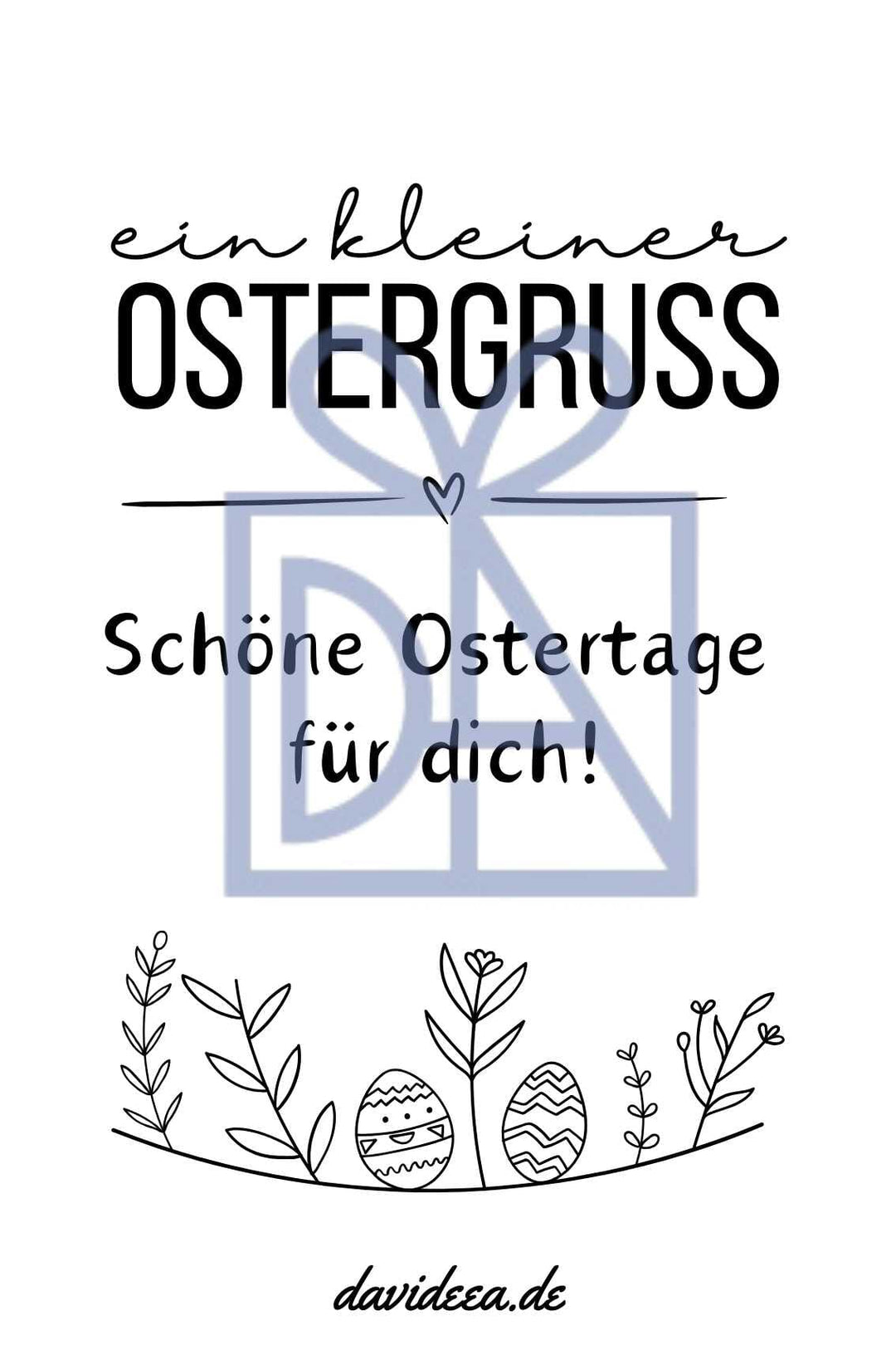 ein kleiner Ostergruss (sw) Etikett Davideea