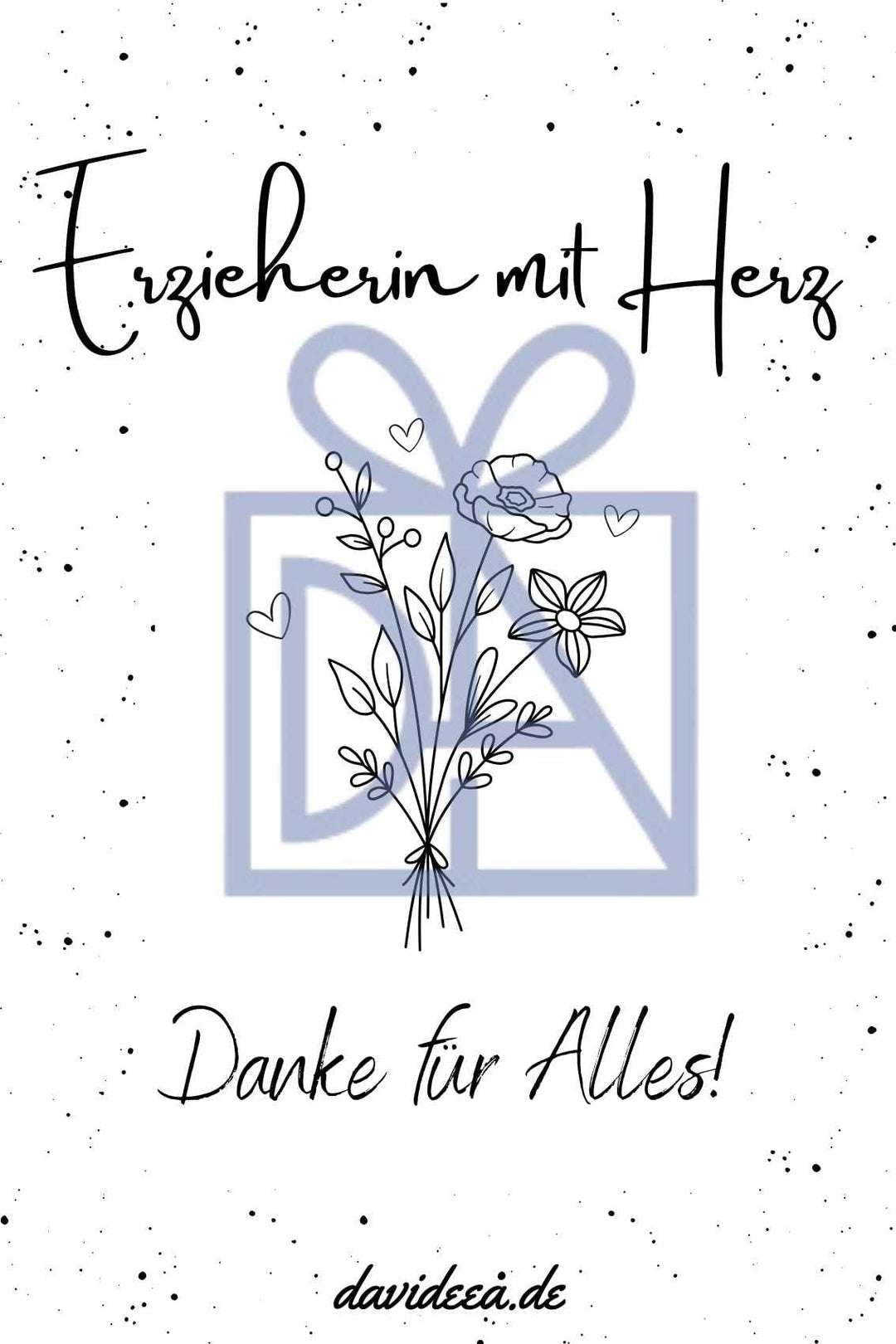 Erzieherin mit Herz Etikett Davideea