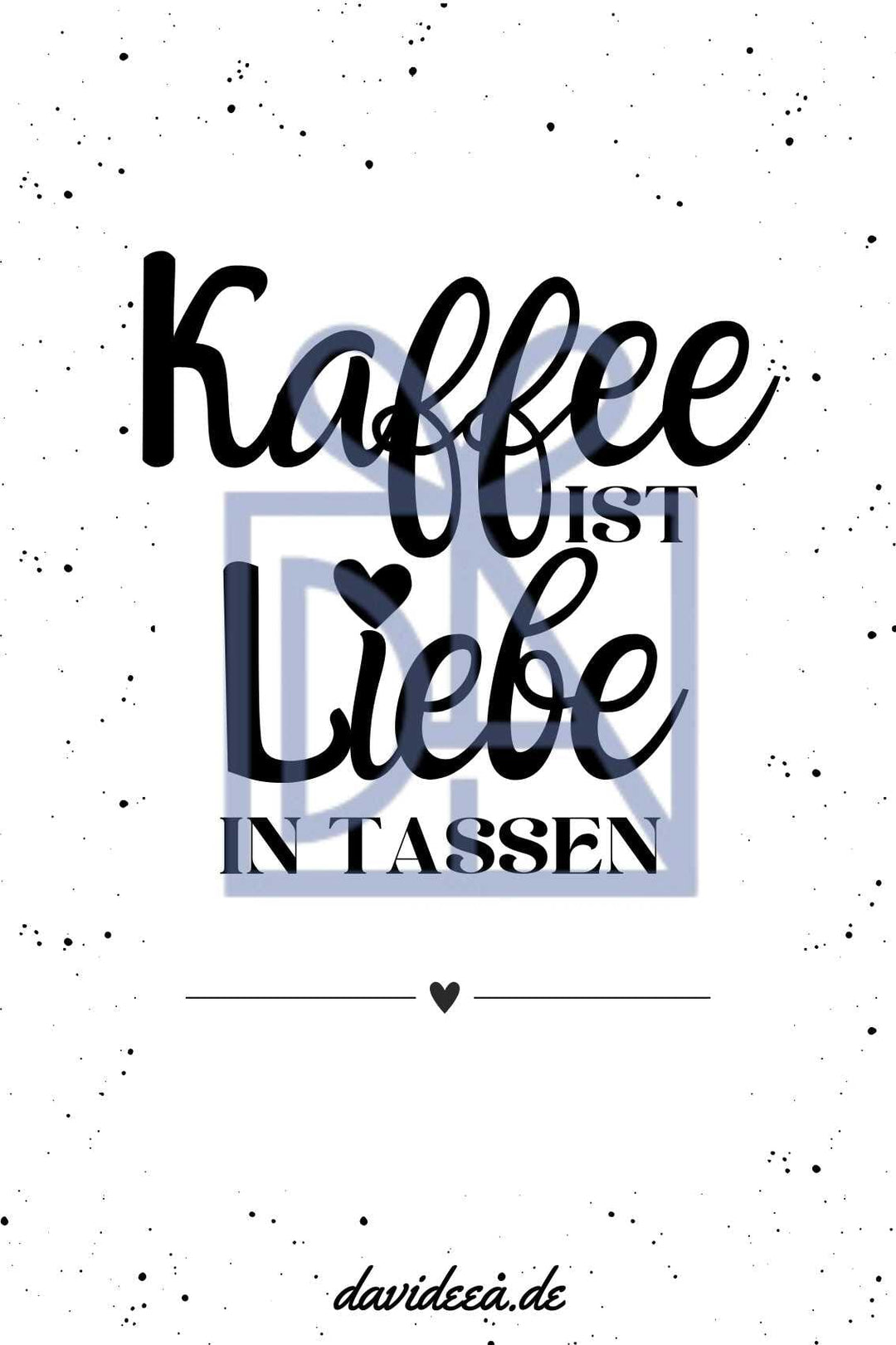Kaffee ist Liebe in Tassen Etikett Davideea