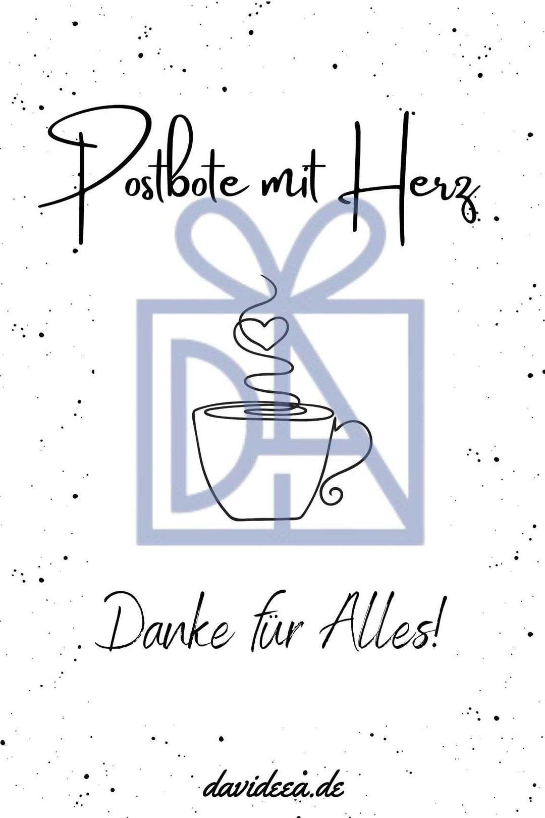Postbote mit Herz Etikett Davideea