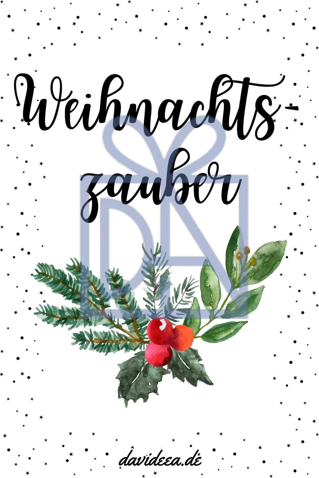 Weihnachtszauber Etikett Davideea