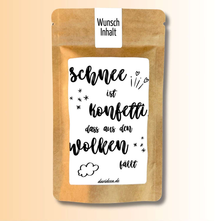 Schnee ist Konfetti, dass aus den Wolken fällt