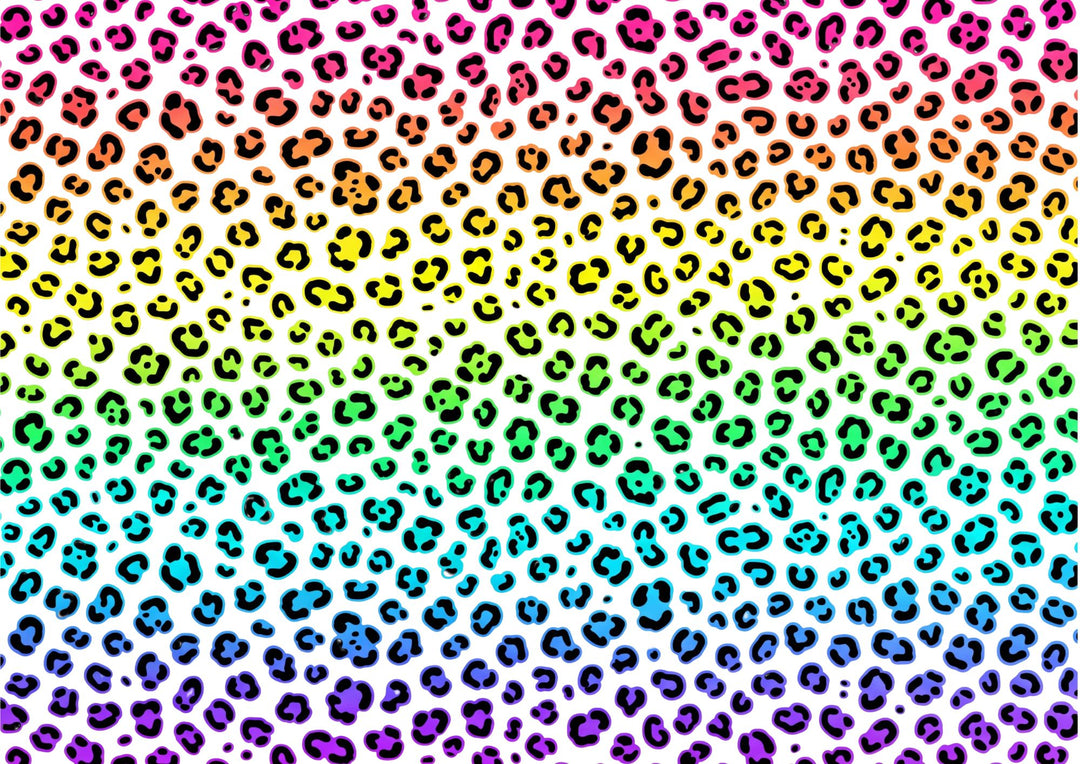 A4 Rub-on Folie "Neon Leo-Print" – selbstklebende Transfers für Tassen, Flaschen & Deko