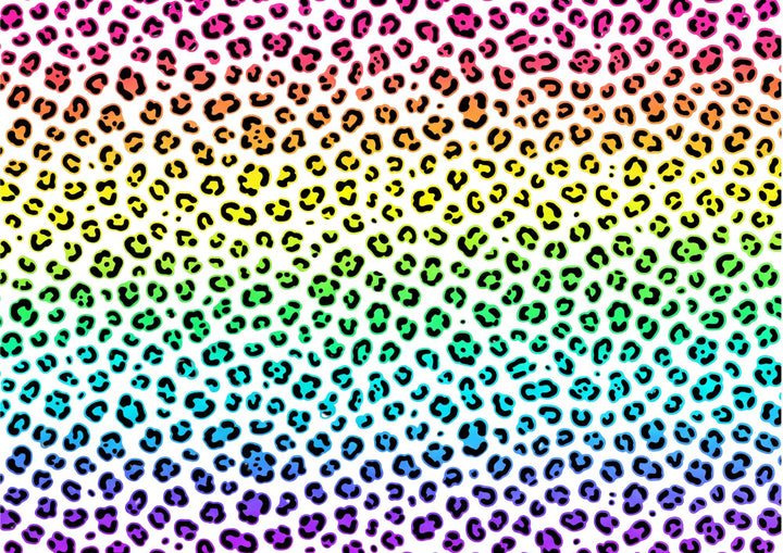 A4 Rub-on Folie "Neon Leo-Print" – selbstklebende Transfers für Tassen, Flaschen & Deko
