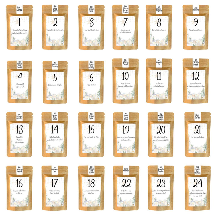 Adventskalender "Tee/Kakao" 2026 Version Sprüche