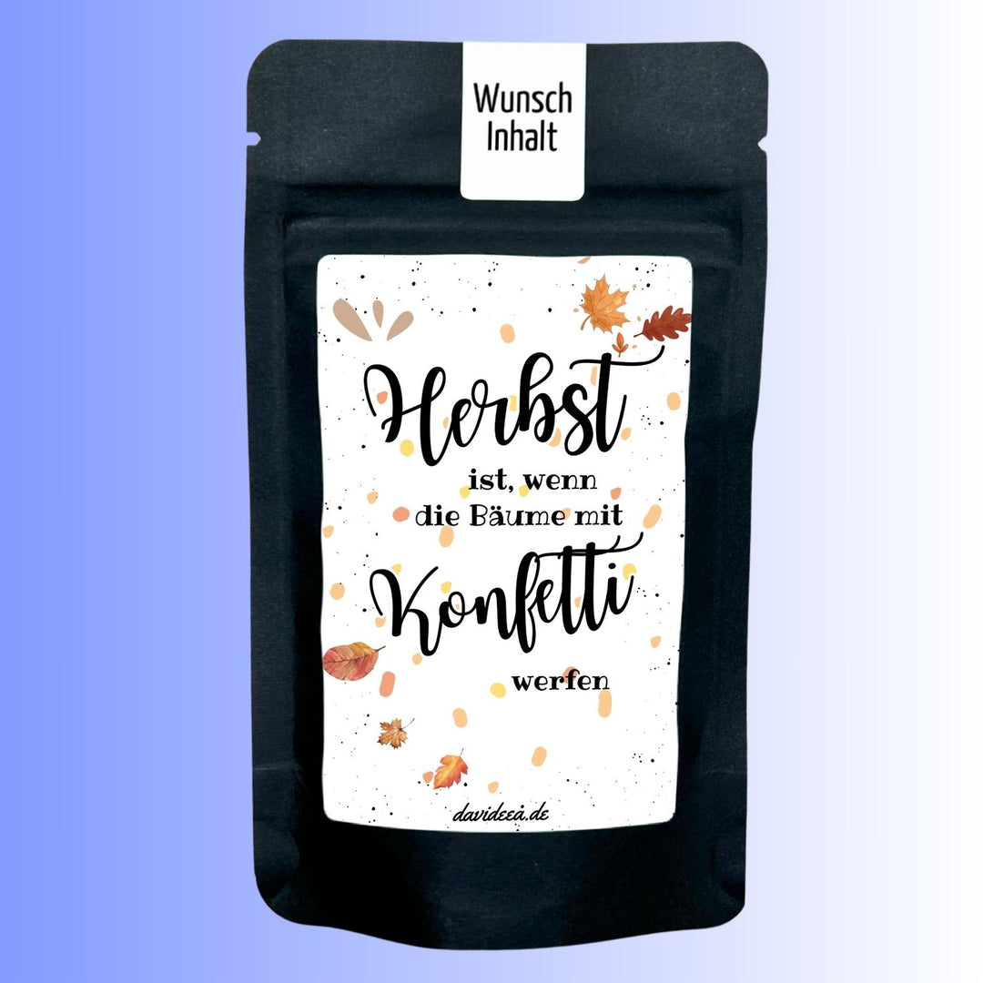 Herbst ist, wenn Bäume mit Konfetti werfen