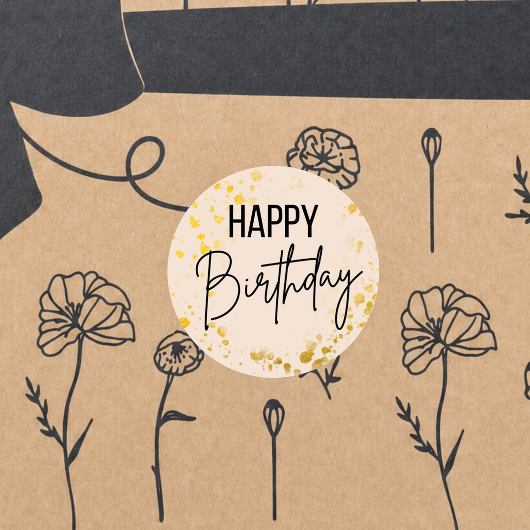 Bio Tee-Geschenkset "Happy Birthday" – 4 Teesorten & Glas-Teesieb