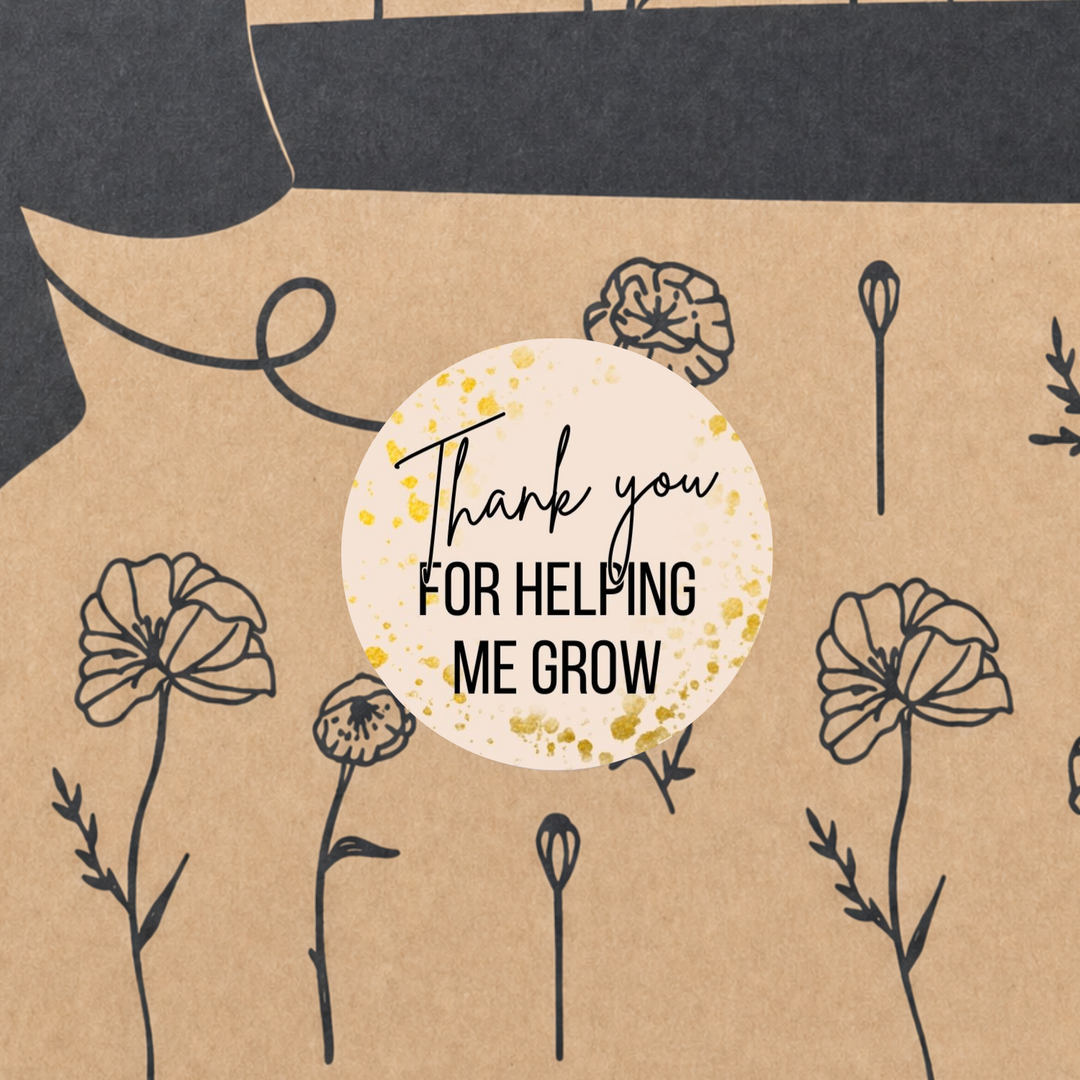 Bio Tee-Geschenkset "Thank you for helping me grow" – 4 Teesorten & Glas-Teesieb