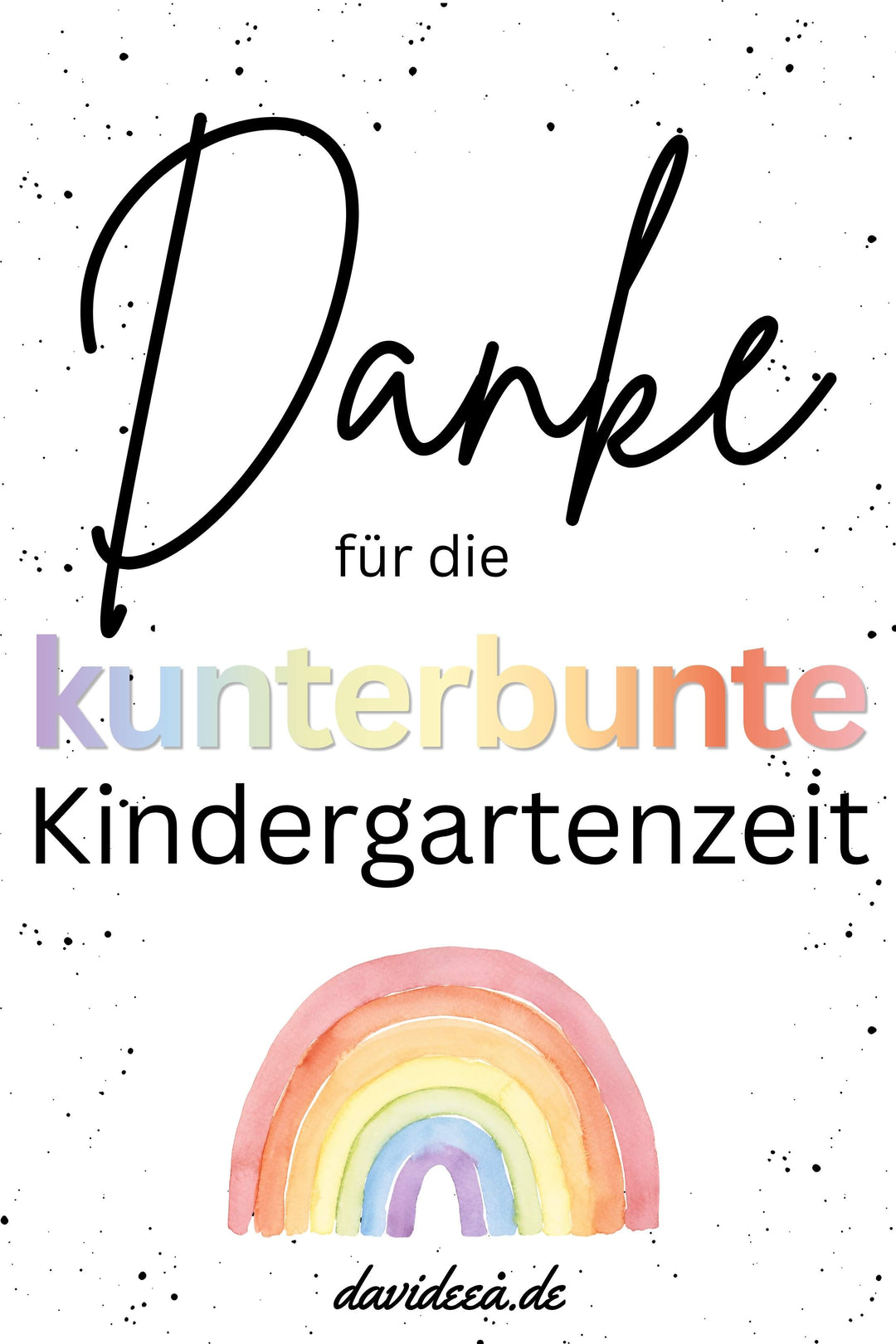 Danke für die kunterbunte Kindergartenzeit (bunt) (5er Set)