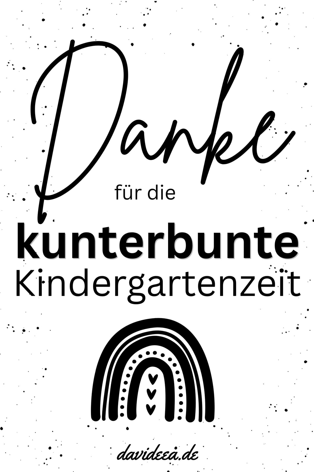 Danke für die kunterbunte Kindergartenzeit (sw) (5er Set)
