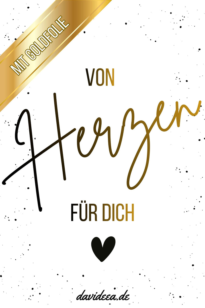 Von Herzen für dich (5er Set) Goldetikett