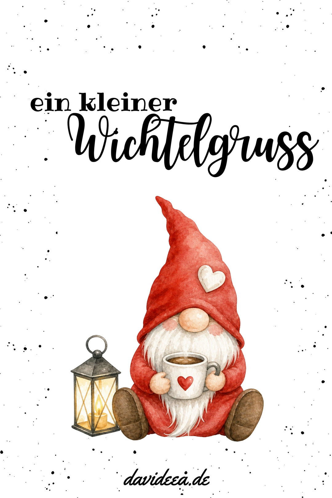 Ein kleiner Wichtelgruss (roter Wichtel) (5er Set)