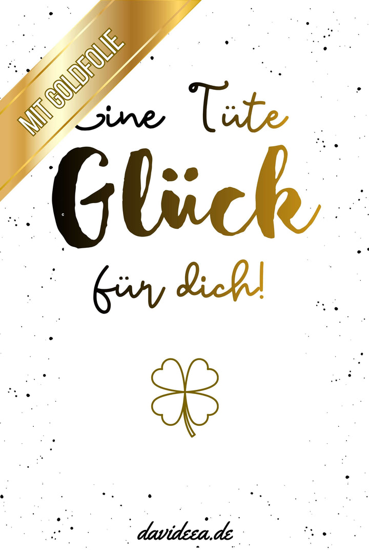 Eine Tüte Glück für dich (5er Set) Goldetikett