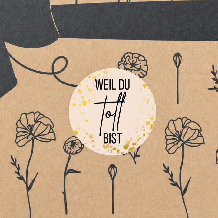 Bio Tee-Geschenkset "weil DU toll bist" – 4 Teesorten & Glas-Teesieb