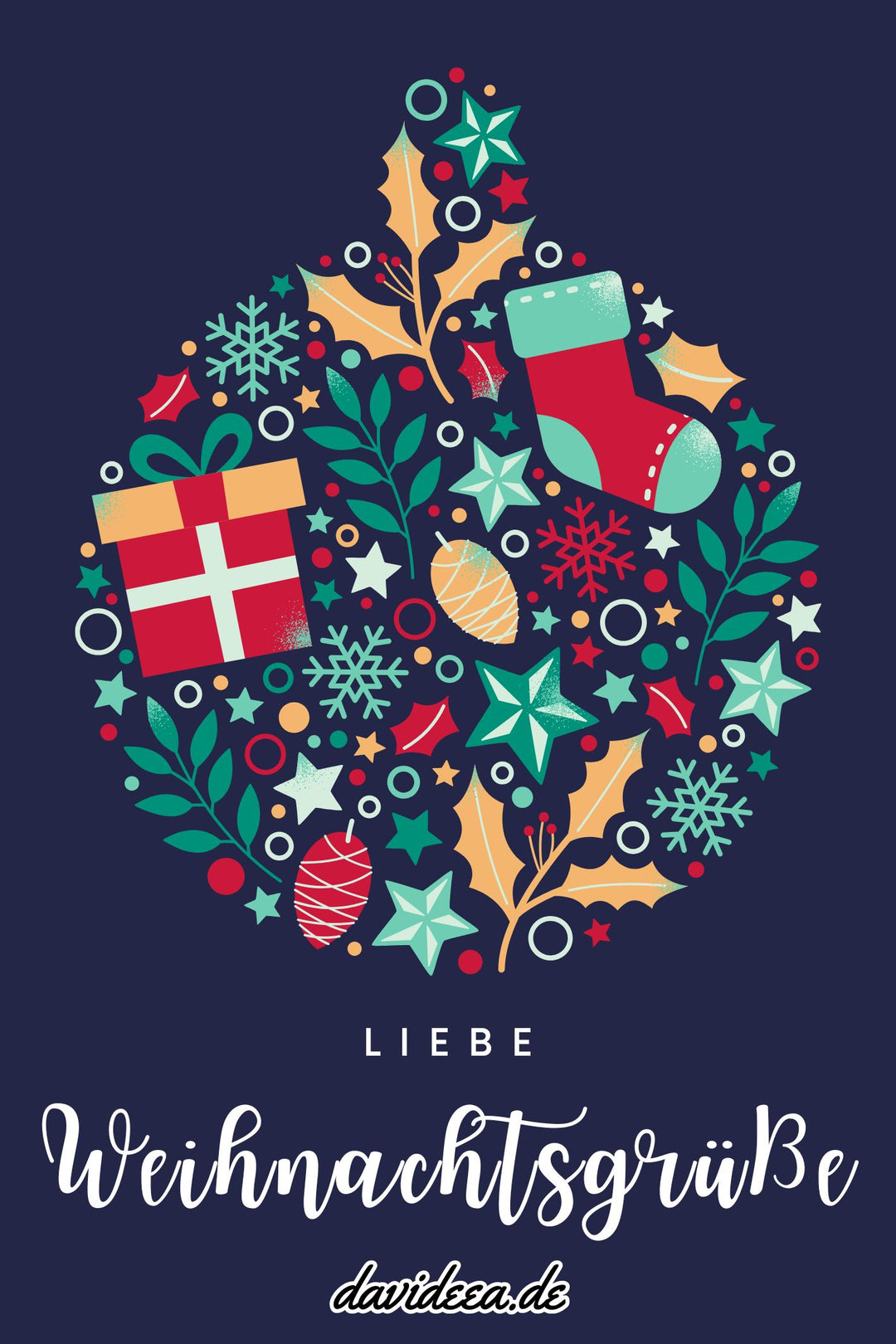 Liebe Weihnachtsgrüße (blau) (5er Set)