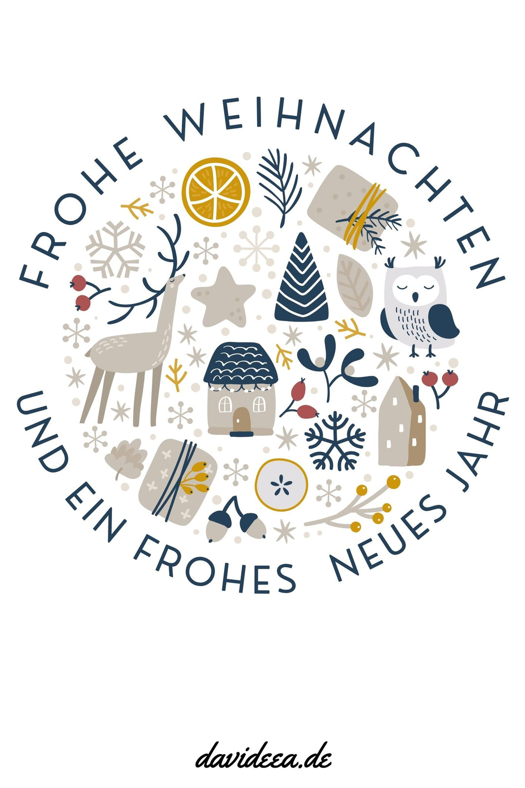 Frohe Weihnachten (Kreis) (5er Set)