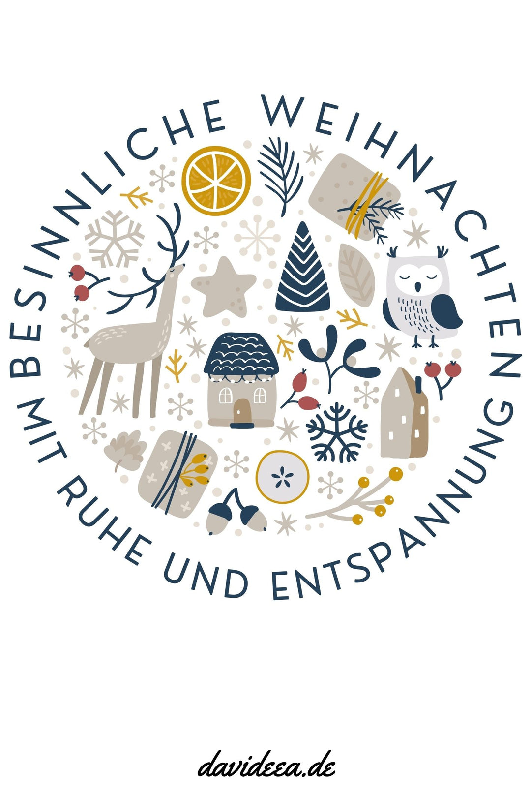 Besinnliche Weihnachten (Kreis) (5er Set)