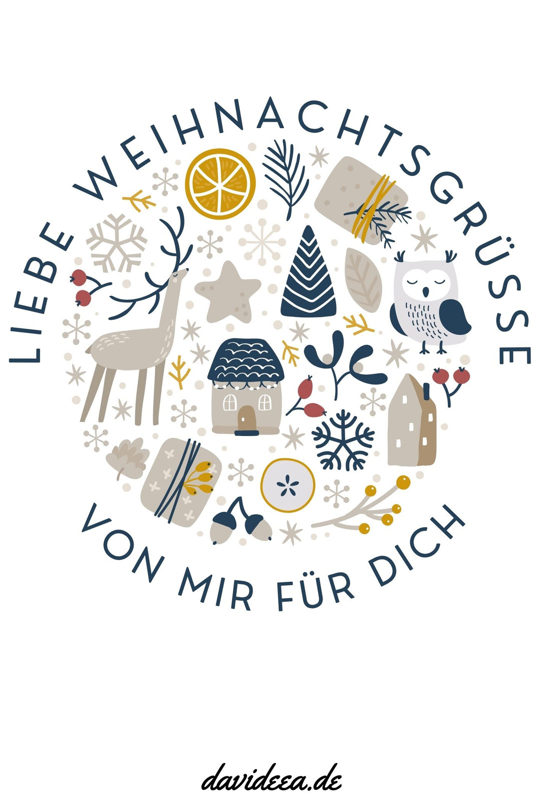 Liebe Weihnachtsgrüsse (Kreis) (5er Set)