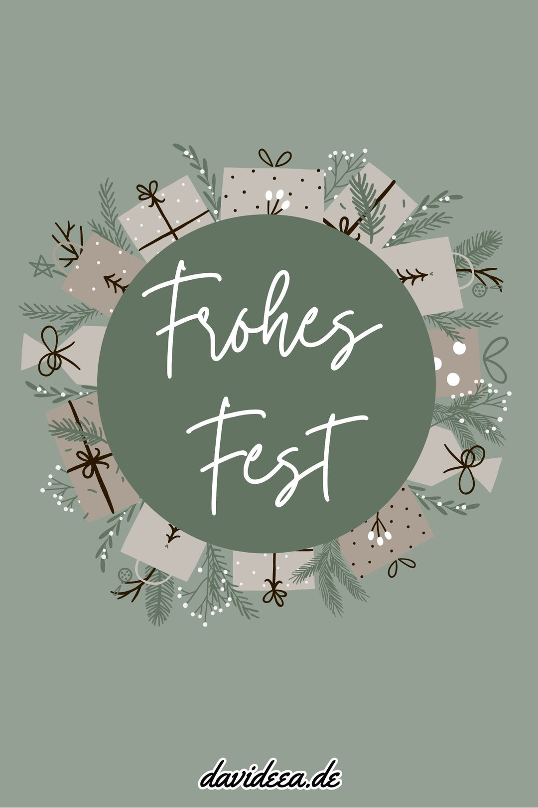 Frohes Fest (grün) (5er Set)