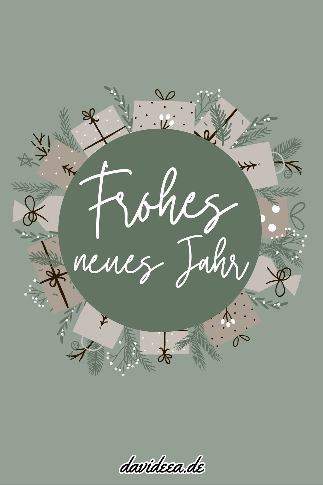 Frohes neues Jahr (grün) (5er Set)