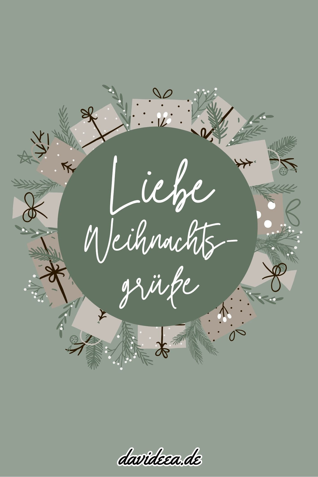 Liebe Weihnachtsgrüsse (grün) (5er Set)