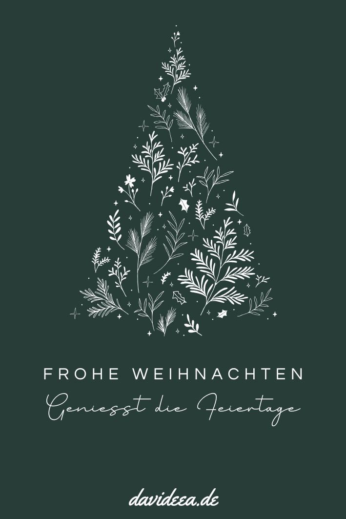 Frohe Weihnachten (grün/weiß) (5er Set)