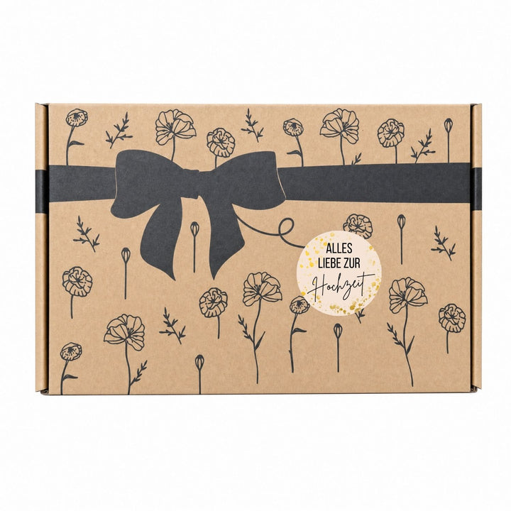 Bio Tee-Geschenkset "Alles Liebe zur Hochzeit" – 4 Teesorten & Glas-Teesieb