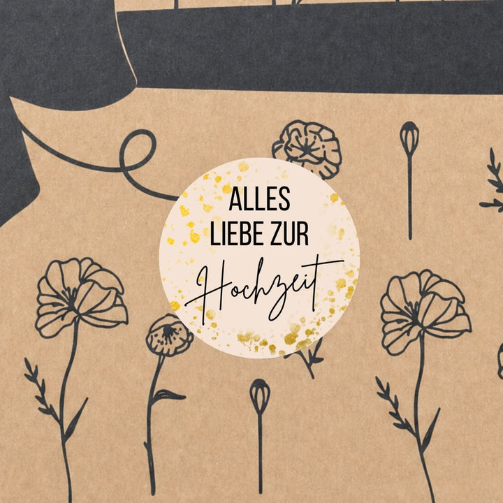 Bio Tee-Geschenkset "Alles Liebe zur Hochzeit" – 4 Teesorten & Glas-Teesieb