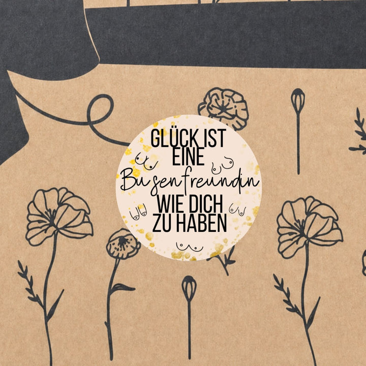 Bio Tee-Geschenkset "Busenfreundin" – 4 Teesorten & Glas-Teesieb