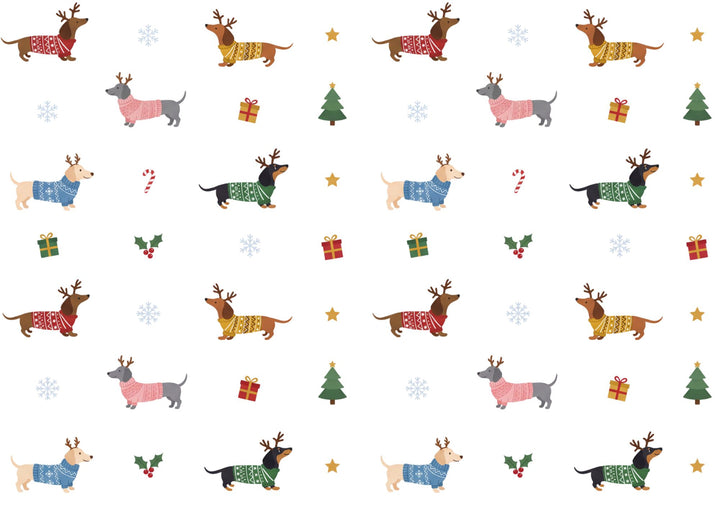 A4 Rub-on Folie "Dackel Weihnachten" – selbstklebende Transfers für Tassen, Flaschen & Deko
