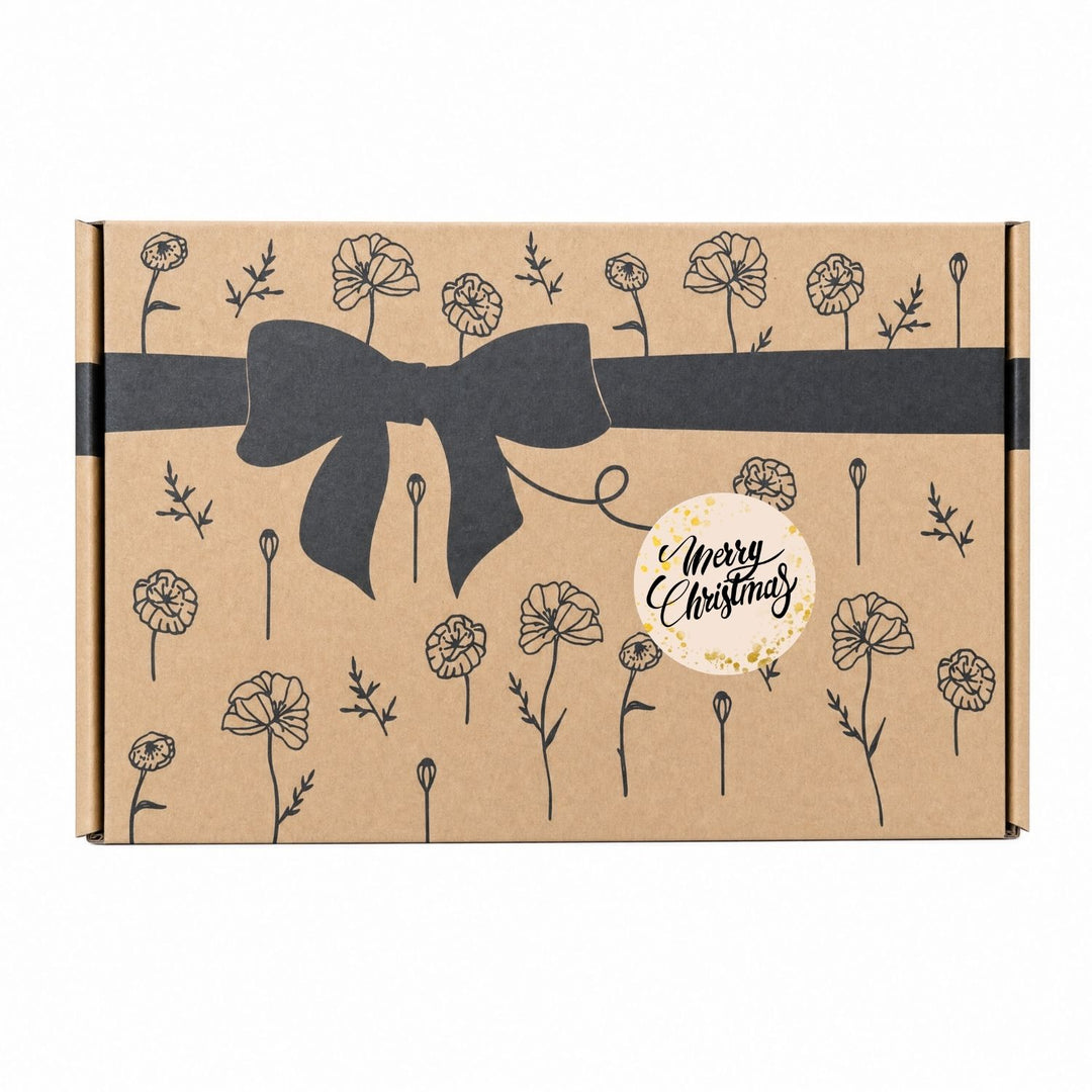 Bio Tee-Geschenkset "Merry Christmas II" – 4 Teesorten & Glas-Teesieb