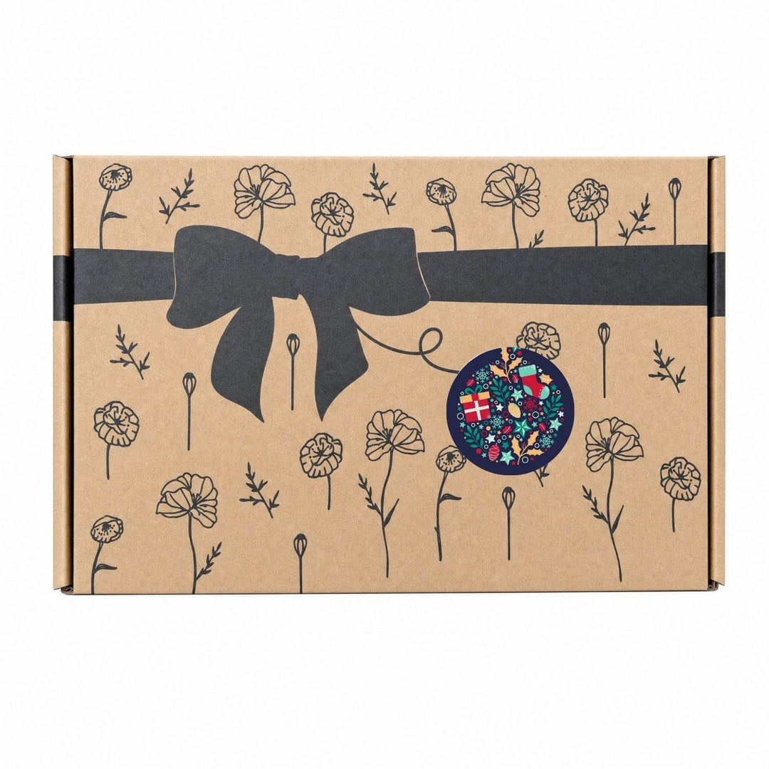 Bio Tee-Geschenkset Weihnachten "Weihnachtskugel blau" – 4 Teesorten & Glas-Teesieb