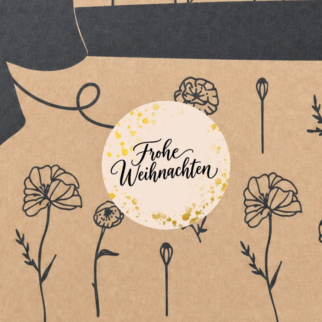 Bio Tee-Geschenkset Weihnachten "Frohe Weihnachten Klassisch" – 4 Teesorten & Glas-Teesieb