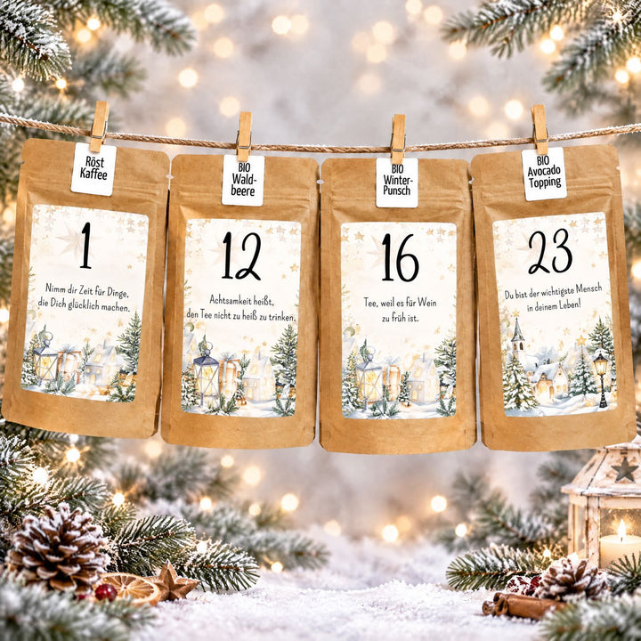 Adventskalender "Tee/Kakao" 2026 Version Sprüche