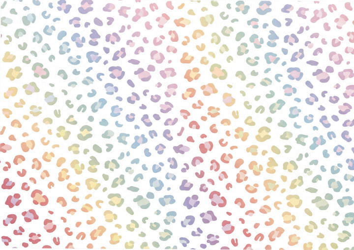 A4 Rub-on Folie "Pastell Leo-Print" – selbstklebende Transfers für Tassen, Flaschen & Deko