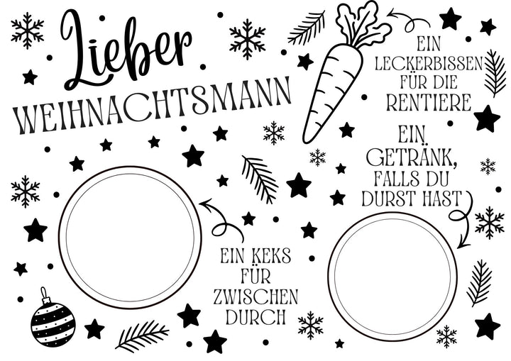 A4 Rub-on Folie "Tablett für den Weihnachtsmann"" – selbstklebende Transfers für Tassen, Flaschen & Deko