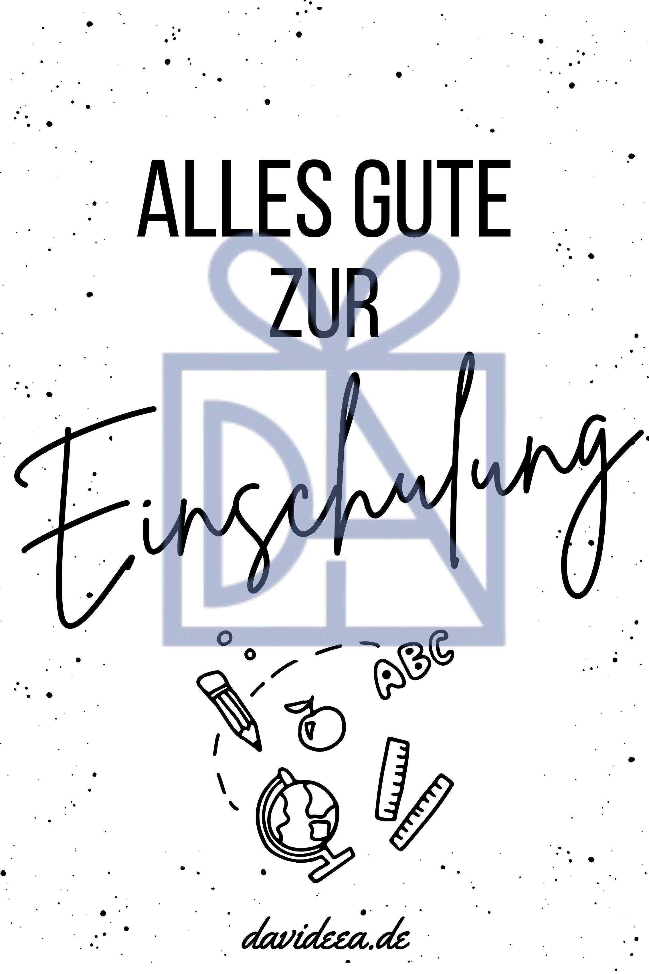Alles Gute zur Einschulung Etikett Davideea 