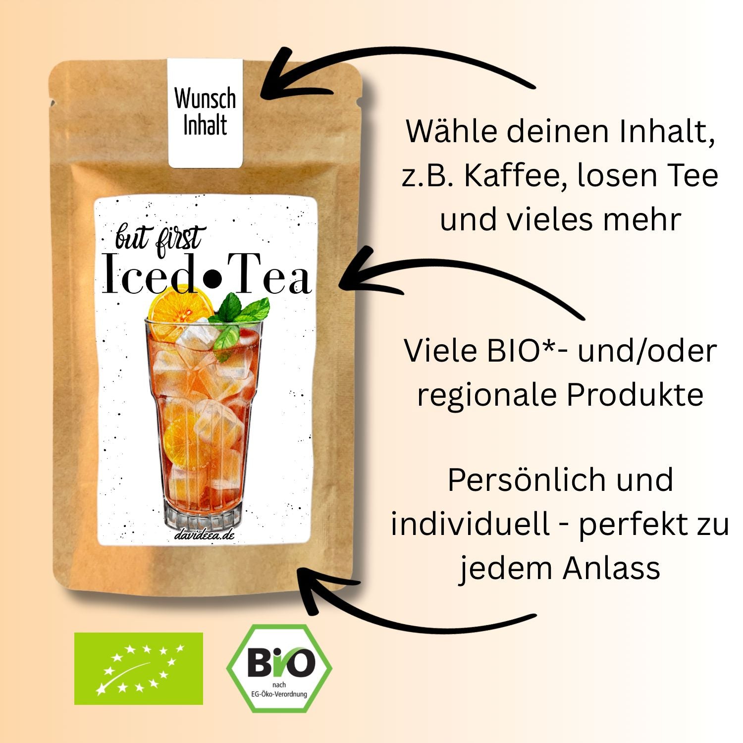 But First, Iced Tea (bunt) Tütchen Mein Shop 