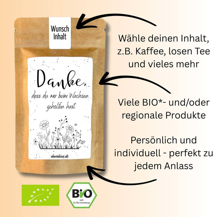 Danke, dass du mir beim Wachsen geholfen hast. Tütchen Mein Shop 