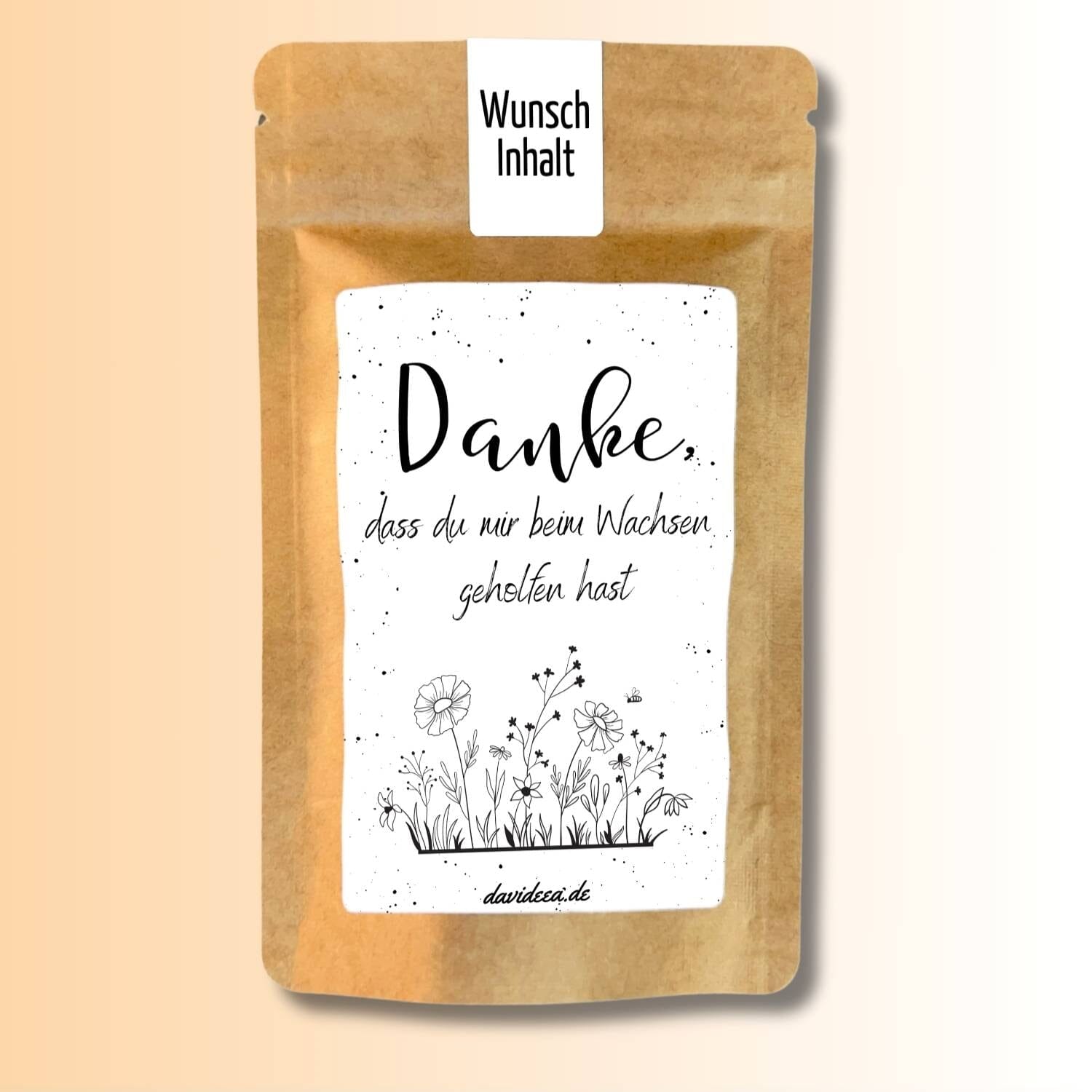 Danke, dass du mir beim Wachsen geholfen hast. Tütchen Mein Shop 