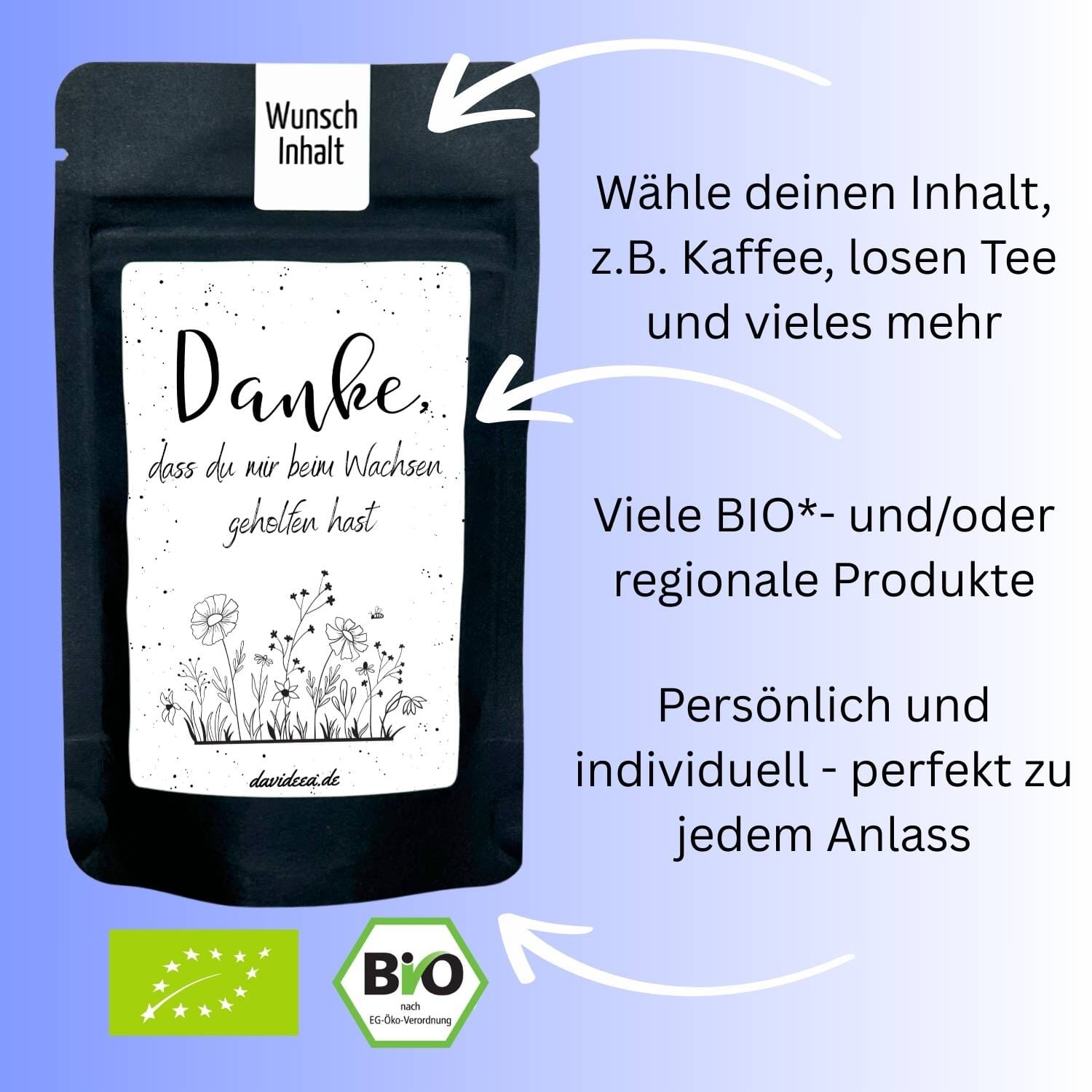 Danke, dass du mir beim Wachsen geholfen hast Tütchen Mein Shop 