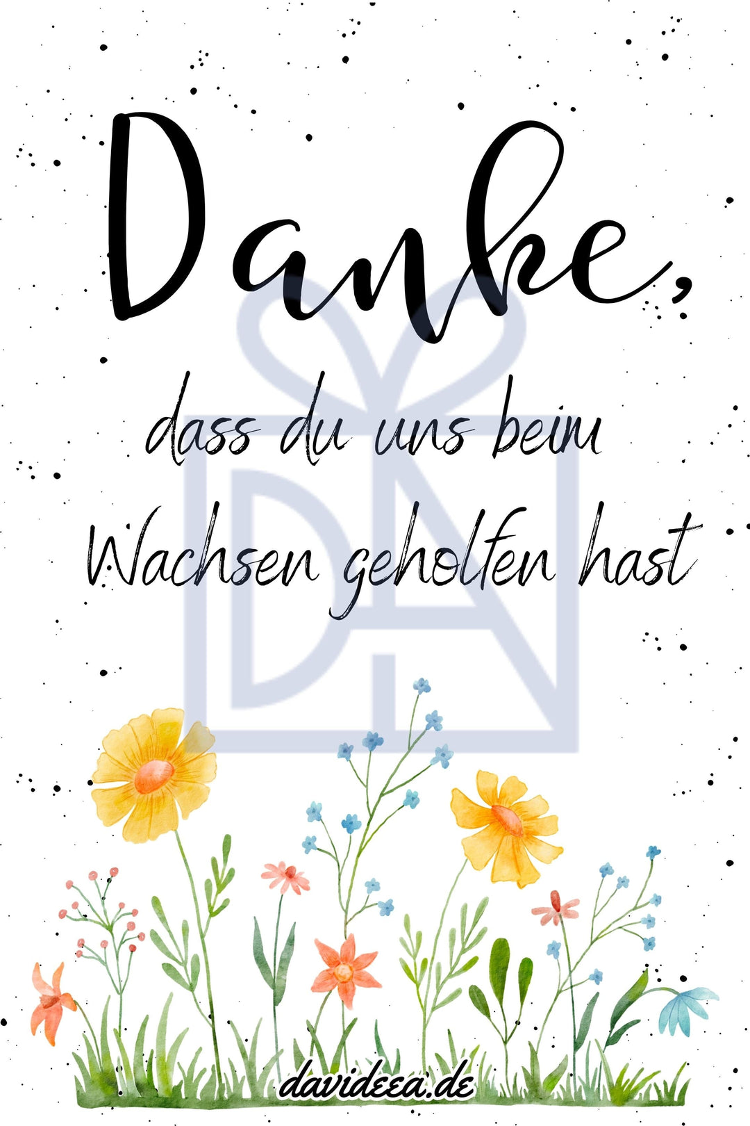 Danke, dass du UNS beim Wachsen geholfen hast (bunt) Etikett Davideea 