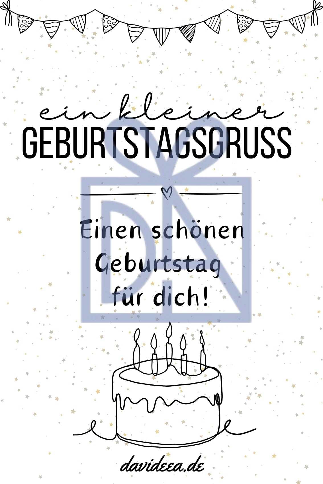 ein kleiner Geburtstagsgruss (sw) Etikett Davideea 