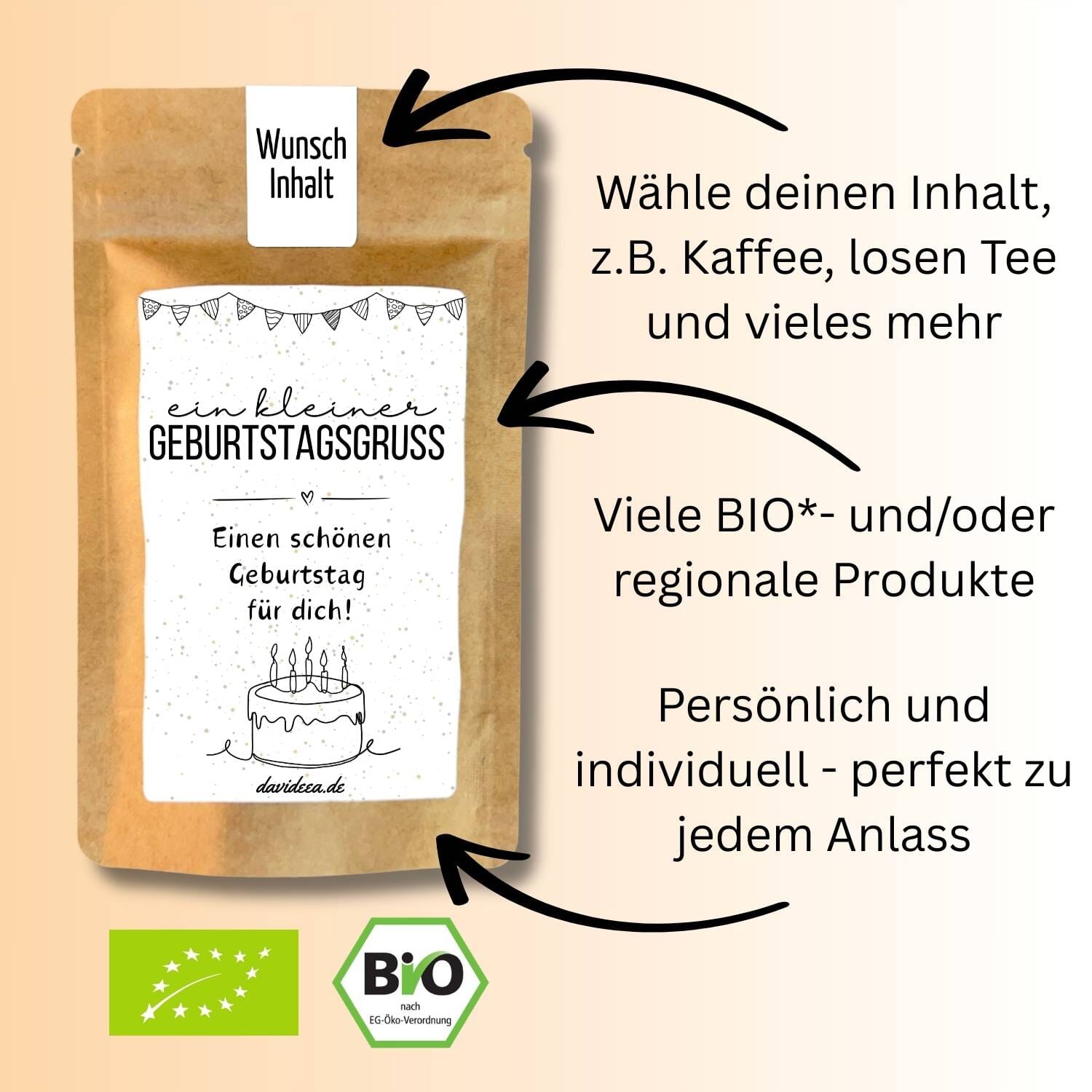 ein kleiner Geburtstagsgruss (sw) Tütchen Mein Shop 