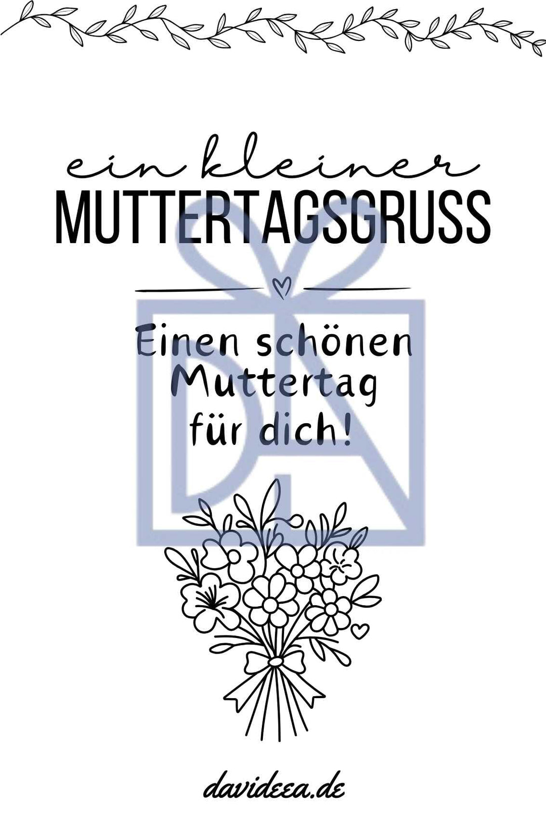 ein kleiner Muttertagsgruss (sw) Etikett Davideea