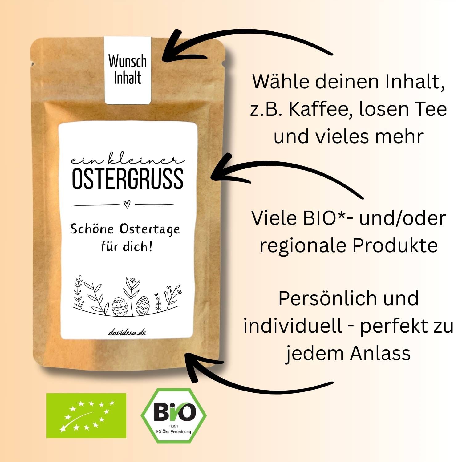 ein kleiner Ostergruss (Schwarz/Weiß) Tütchen Mein Shop 