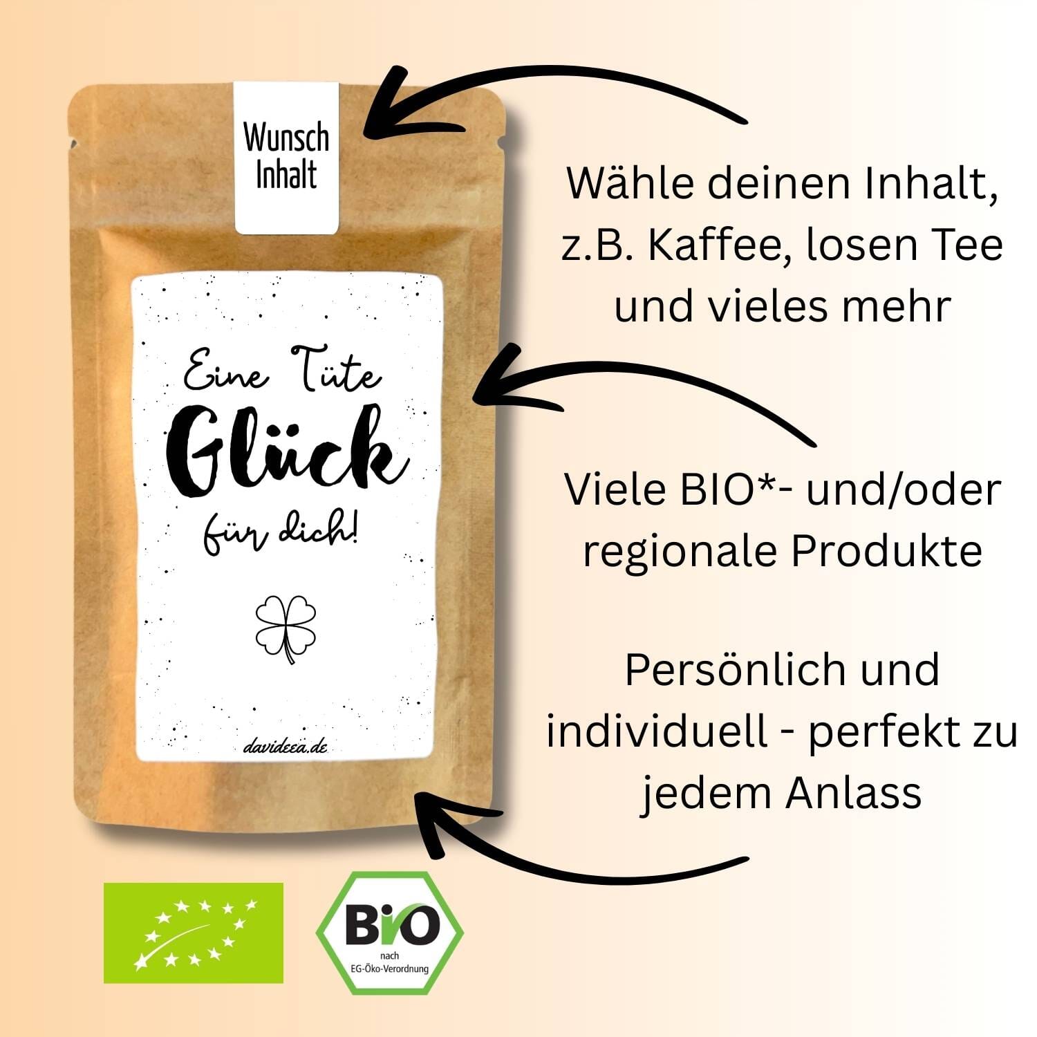 Eine Tüte Glück für dich! Tütchen Mein Shop 
