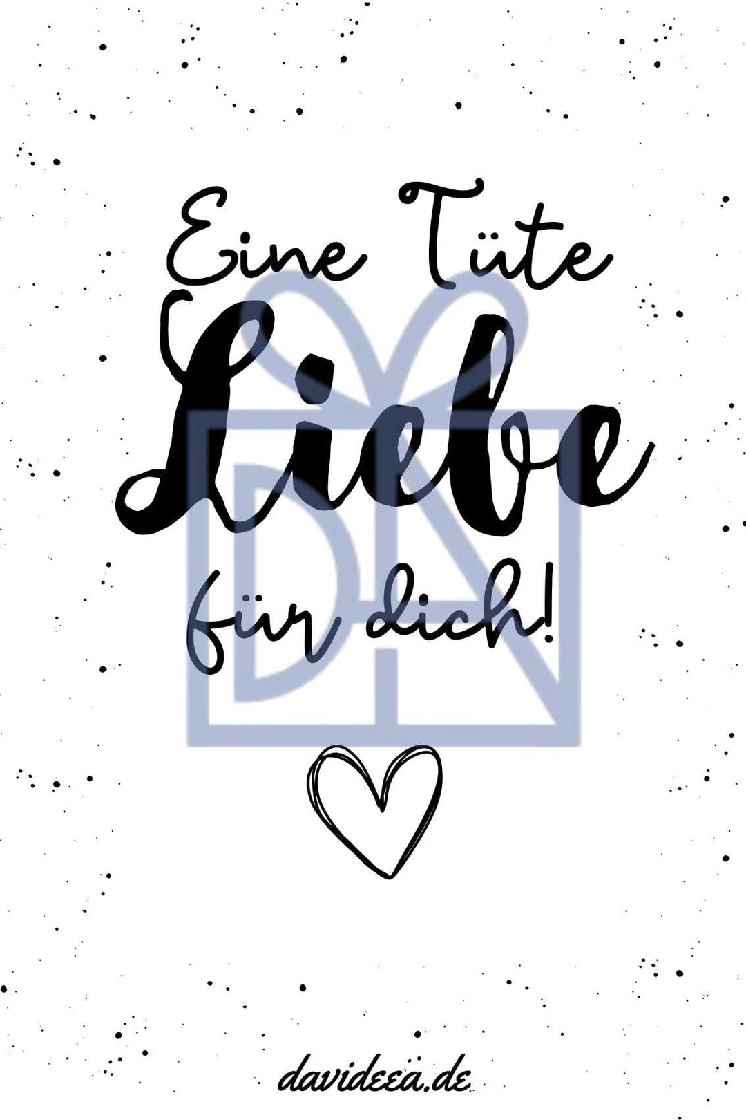 Eine Tüte Liebe für dich Etikett Davideea