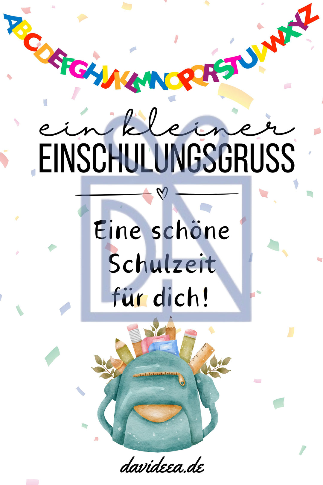 Einschulungsgruss Etikett Davideea 